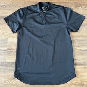 BYLT Polo Men Large Drop Cut Stealth Performance Black Short Sleeve Blade Collar